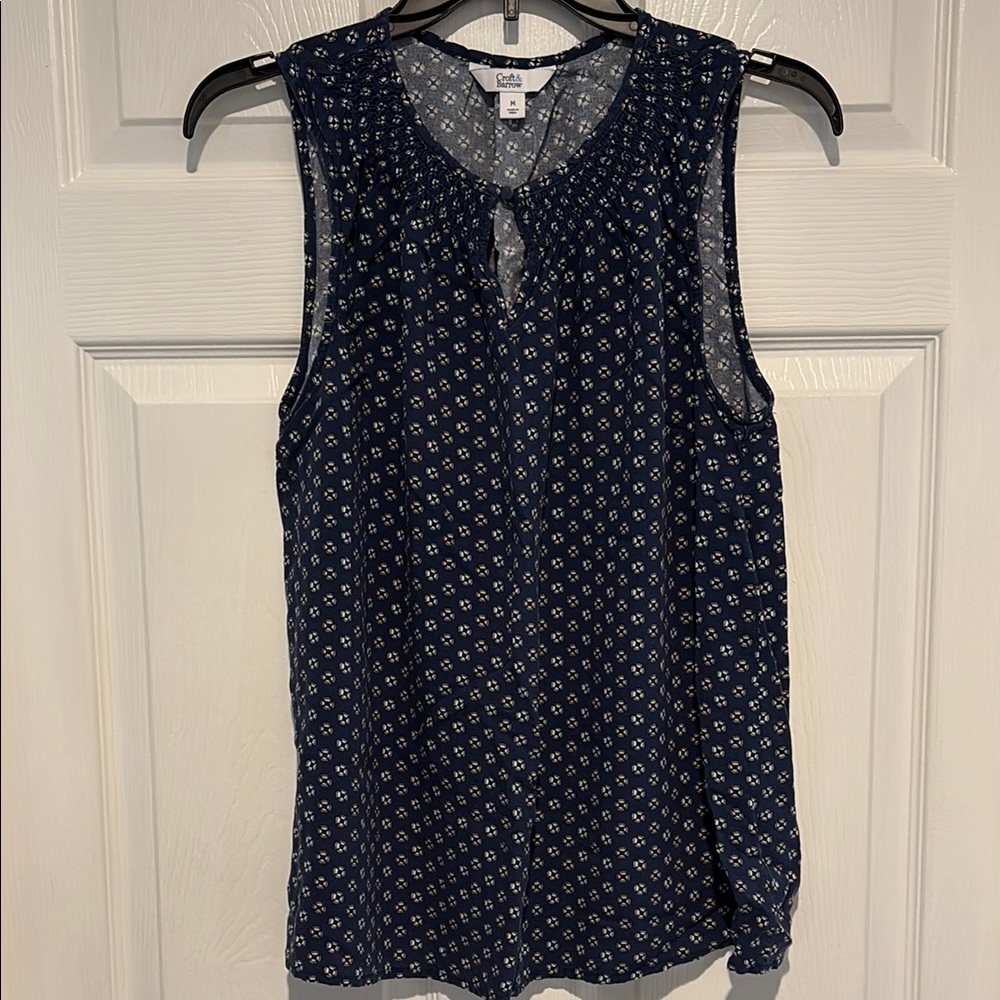 Croft & Barrow Blue Buttoned Tank Top